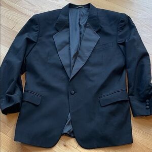 Vintage Pierre Balmain Tuxedo Jacket - black 100% wool. SB Notch R 44